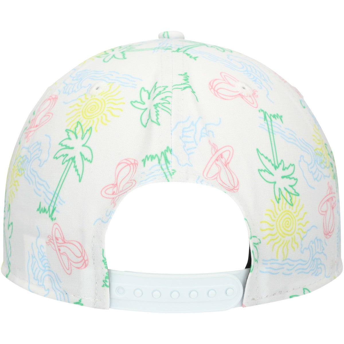 Miami Heat Palm Trees and Waves Golfer Adjustable Hat White