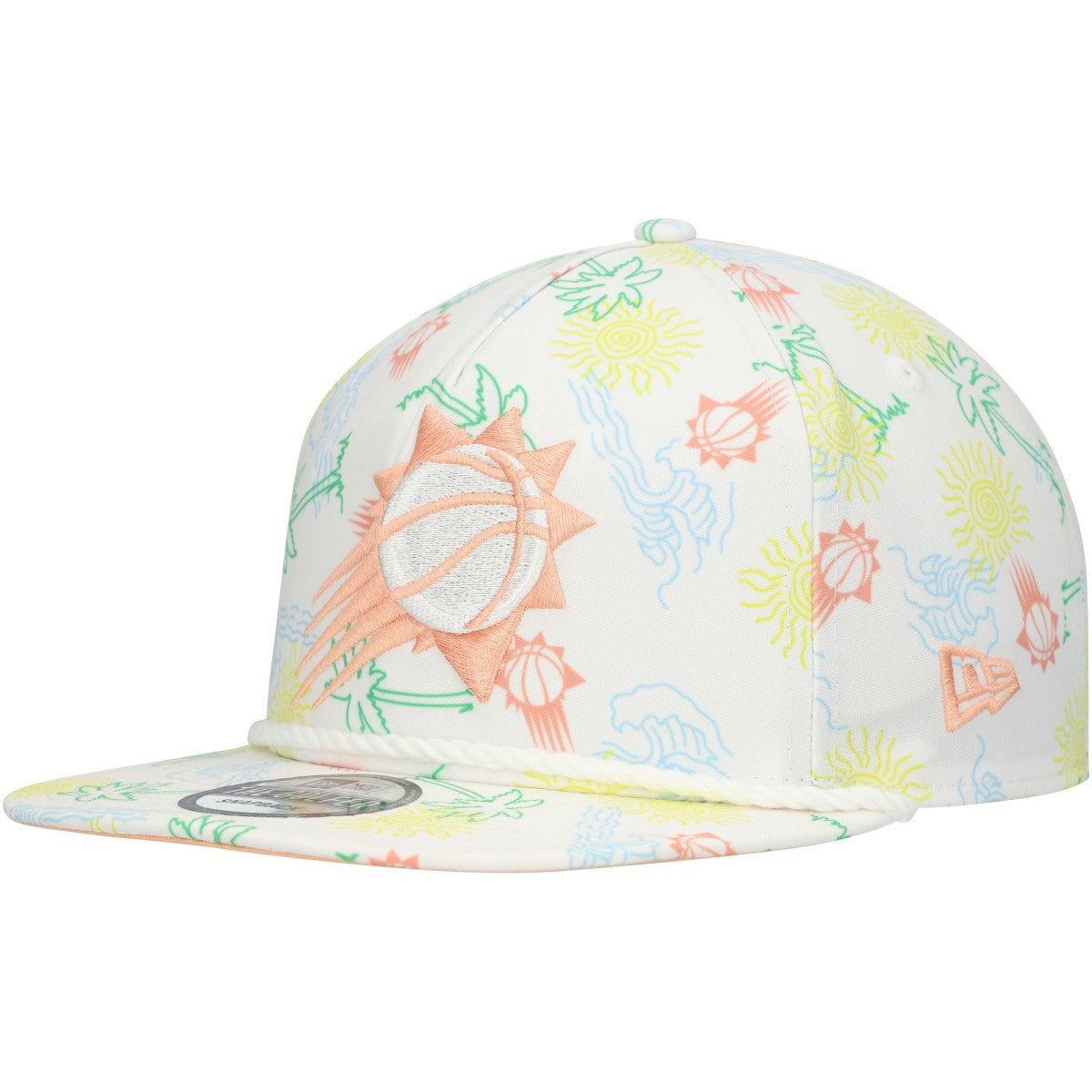 Phoenix Suns Palm Trees and Waves Golfer Adjustable Hat White