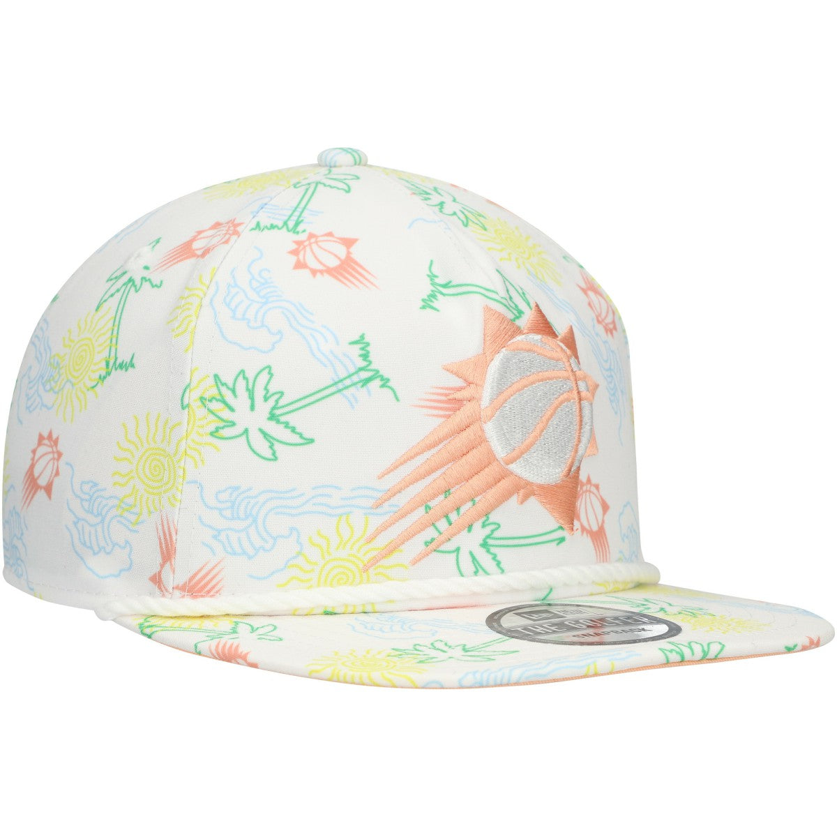 Phoenix Suns Palm Trees and Waves Golfer Adjustable Hat White