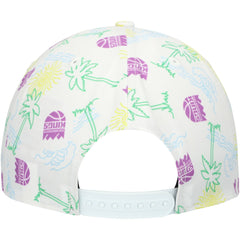Sacramento Kings Palm Trees and Waves Golfer Adjustable Hat White