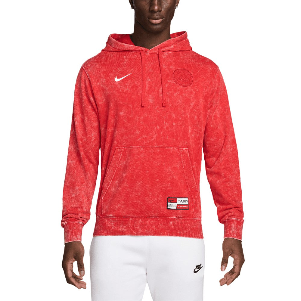 Paris Saint-Germain Club Washed Pullover Hoodie Red