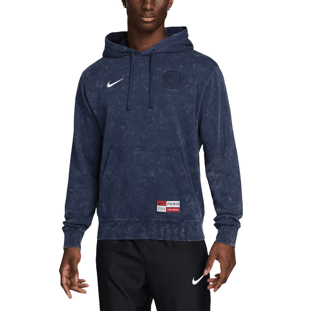 Paris Saint-Germain Club Washed Pullover Hoodie Navy