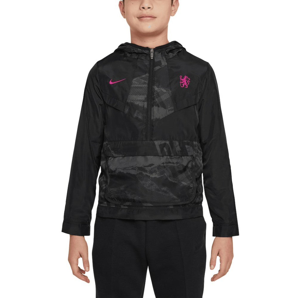 Chelsea Youth Amplify Windrunner Anorak Half-Zip Hoodie Jacket Black shop