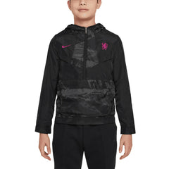 Chelsea Youth Amplify Windrunner Anorak Half-Zip Hoodie Jacket Black shop