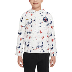 Paris Saint-Germain Youth Amplify Anorak Half-Zip Hoodie Jacket White