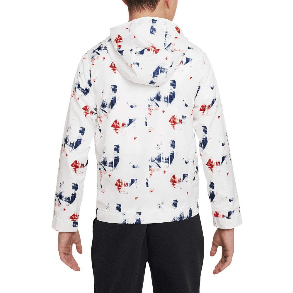 Paris Saint-Germain Youth Amplify Anorak Half-Zip Hoodie Jacket White
