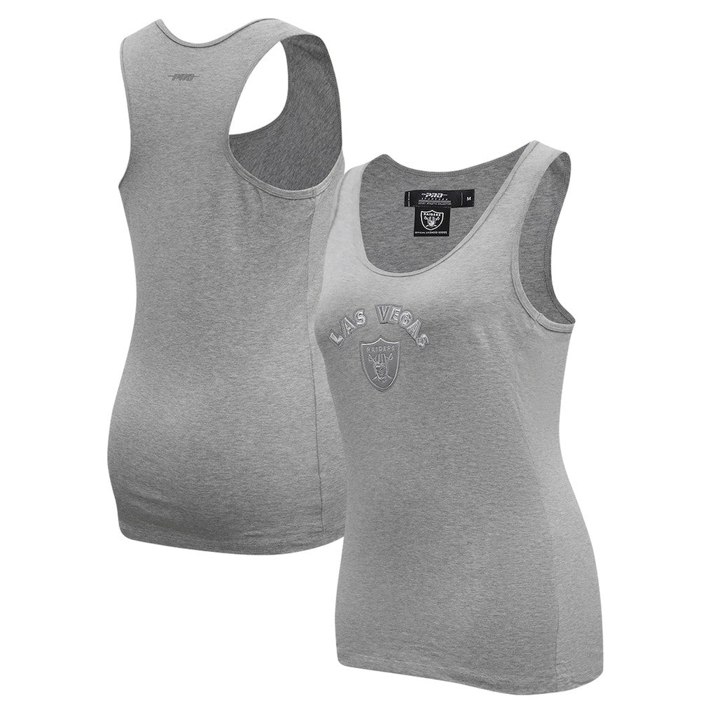 Las Vegas Raiders Pro Standard Women's Triple Tonal Racerback Tank Top Gray