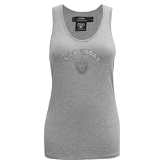 Las Vegas Raiders Pro Standard Women's Triple Tonal Racerback Tank Top Gray