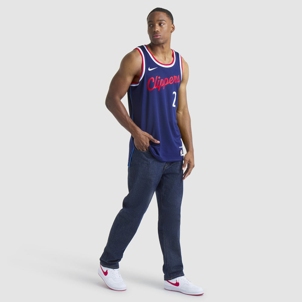 Kawhi Leonard LA Clippers Unisex 2024/25 Swingman Jersey Navy Icon Edition