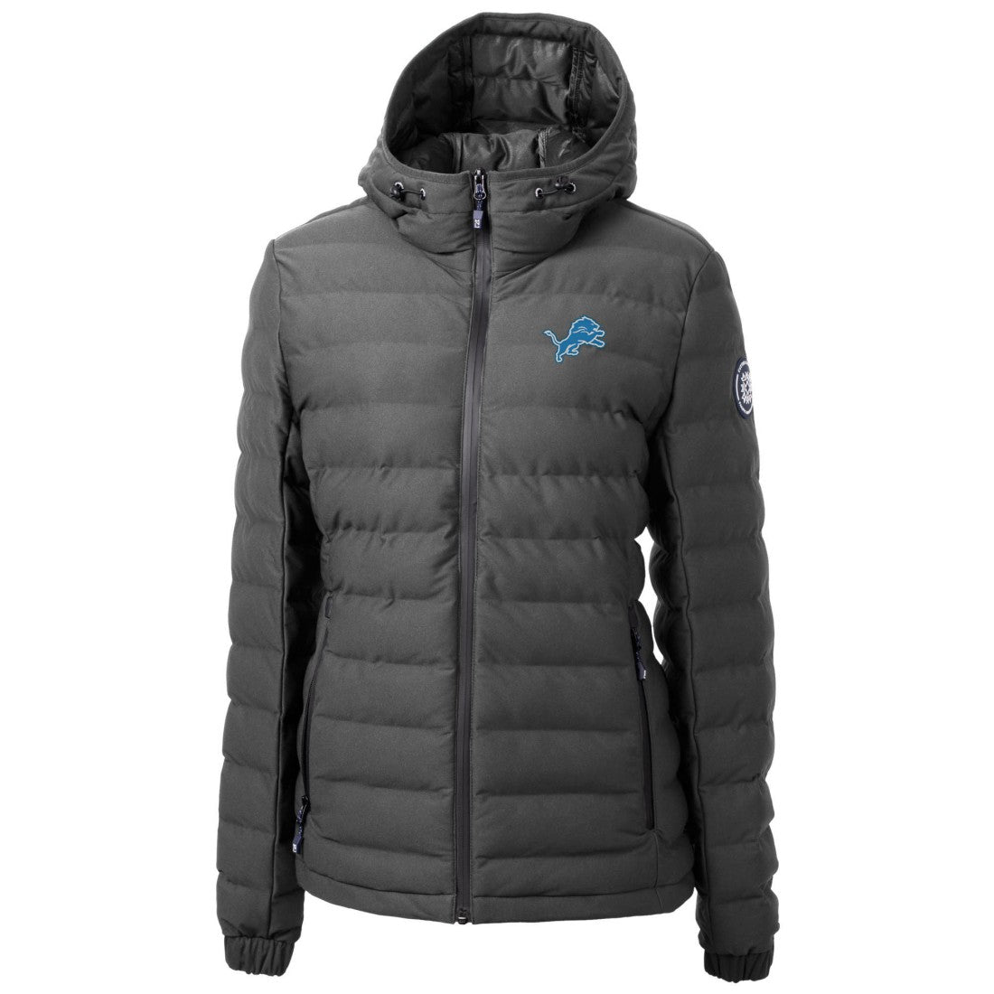 Detroit Lions Cutter & Buck Women's Mission Ridge Repreve Eco Insulated Full-Zip Puffer Jacket Gray