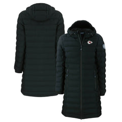 Kansas City Chiefs Cutter & Buck Women's Mission Ridge Repreve Eco Insulated Long Full-Zip Puffer Jacket Black