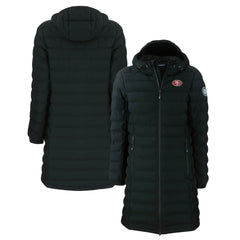 San Francisco 49ers Cutter & Buck Women's Mission Ridge Repreve Eco Insulated Long Full-Zip Puffer Jacket Black