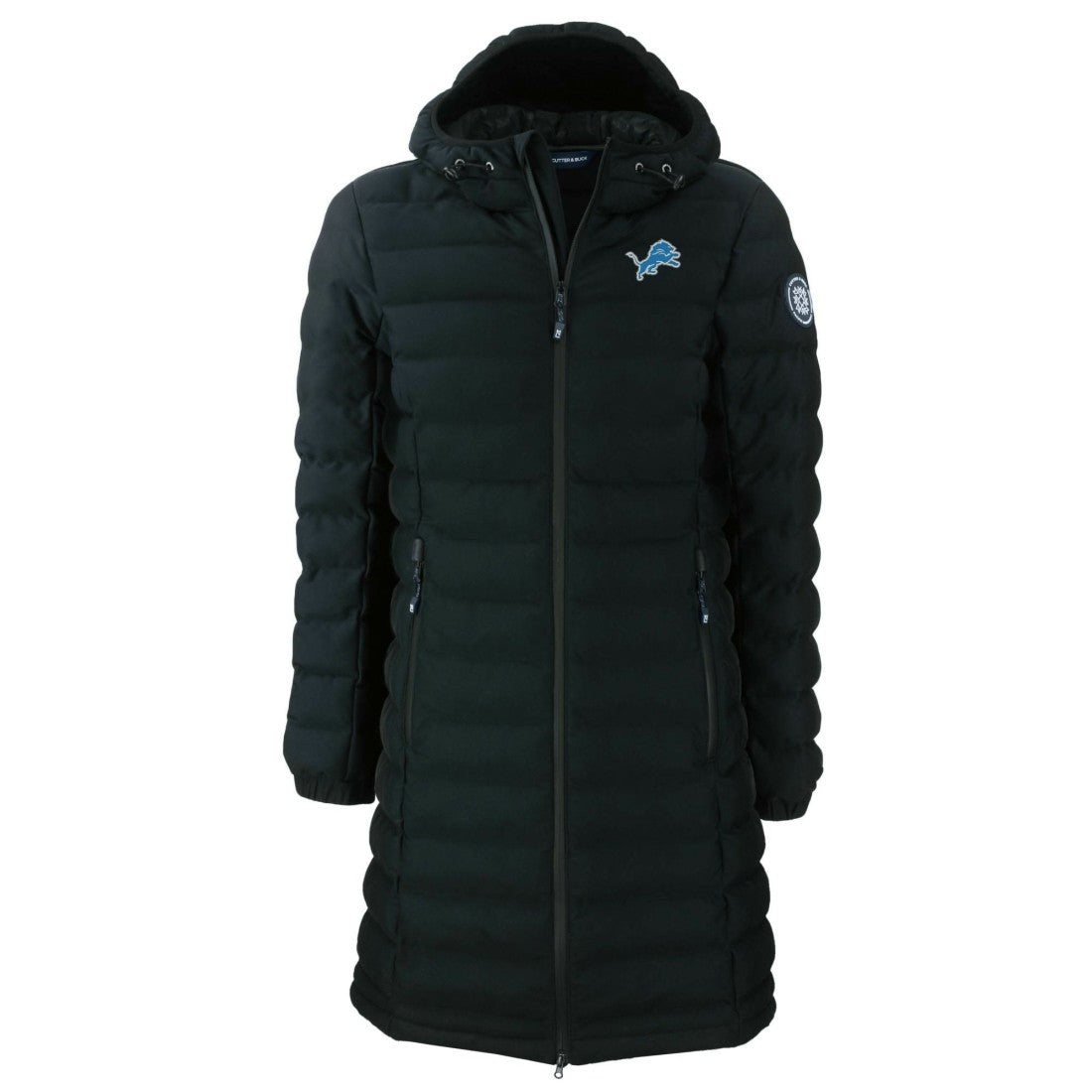 Detroit Lions Cutter & Buck Women's Mission Ridge Repreve Eco Insulated Long Full-Zip Puffer Jacket Black