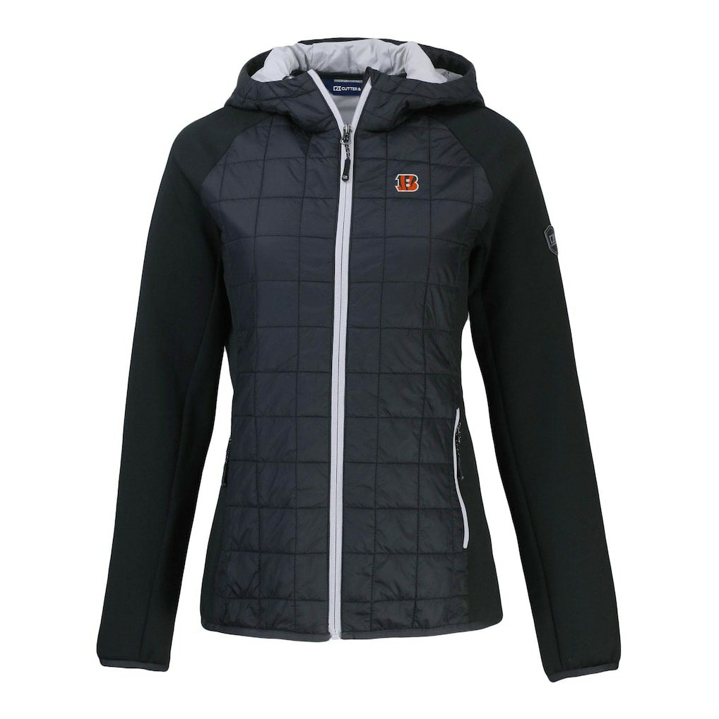 Cincinnati Bengals Cutter & Buck Women's Rainier Primaloft Eco Full-Zip Hybrid Jacket Black
