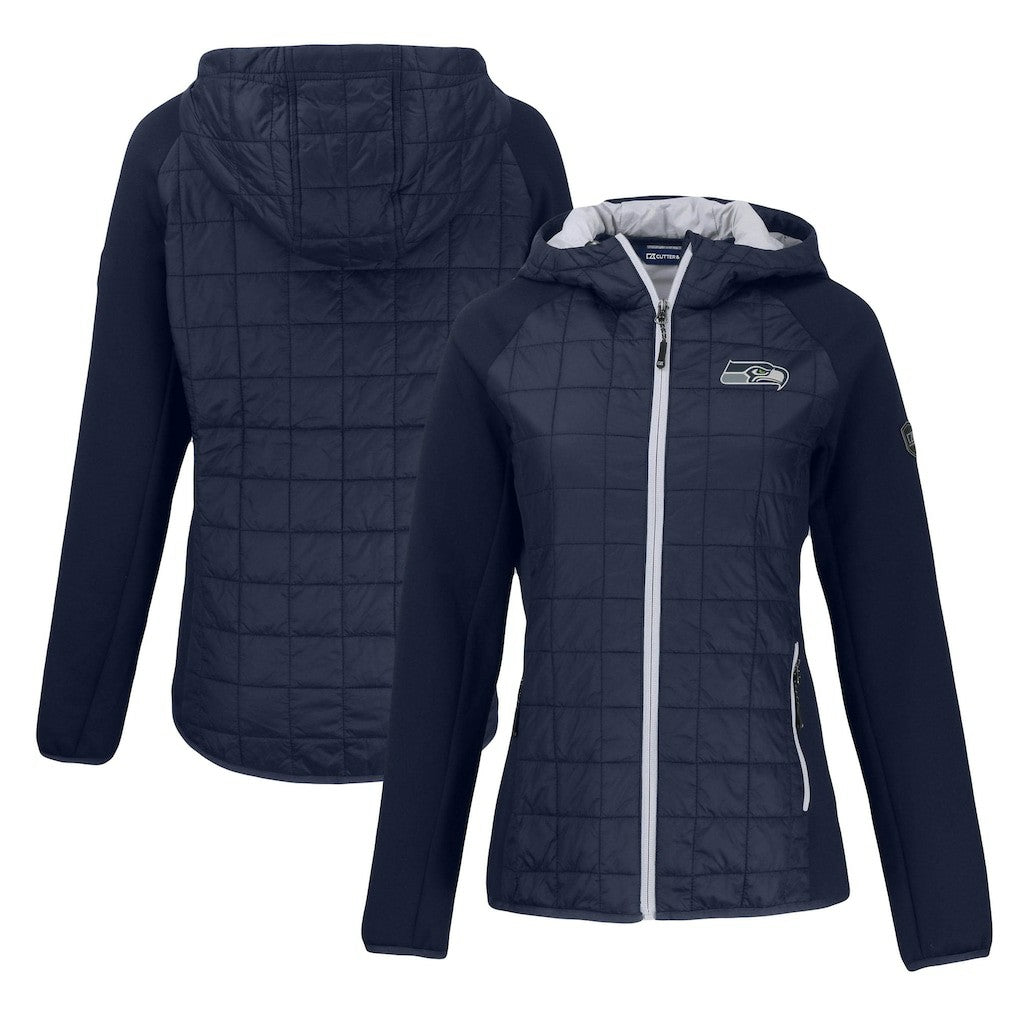 Seattle Seahawks Cutter & Buck Women's Rainier Primaloft Eco Full-Zip Hybrid Jacket Navy