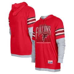 Atlanta Falcons New Era Twofer Long Sleeve Hooded T-Shirt Red