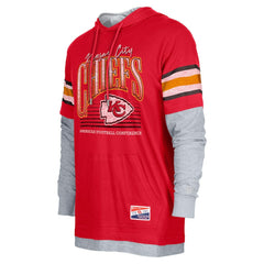 Kansas City Chiefs New Era Twofer Long Sleeve Hooded T-Shirt Red