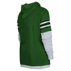 New York Jets New Era Twofer Long Sleeve Hooded T-Shirt Green