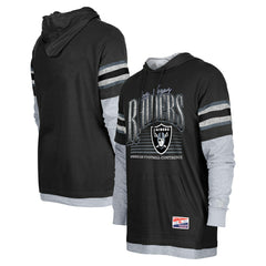 Las Vegas Raiders New Era Twofer Long Sleeve Hooded T-Shirt Black