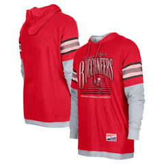 Tampa Bay Buccaneers New Era Twofer Long Sleeve Hooded T-Shirt Red