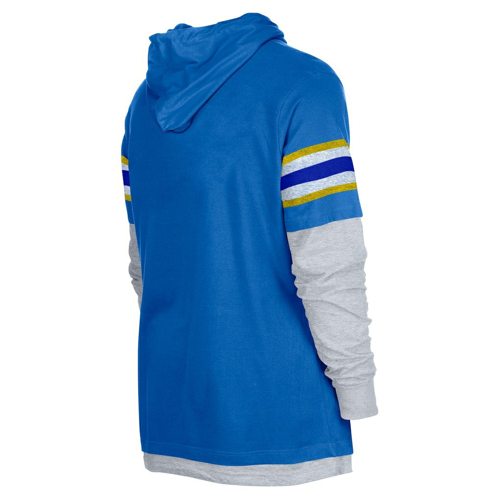 Los Angeles Rams New Era Twofer Long Sleeve Hooded T-Shirt Royal