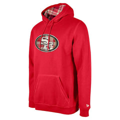 San Francisco 49ers New Era 3rd Down Plaid Pullover Hoodie Scarlet