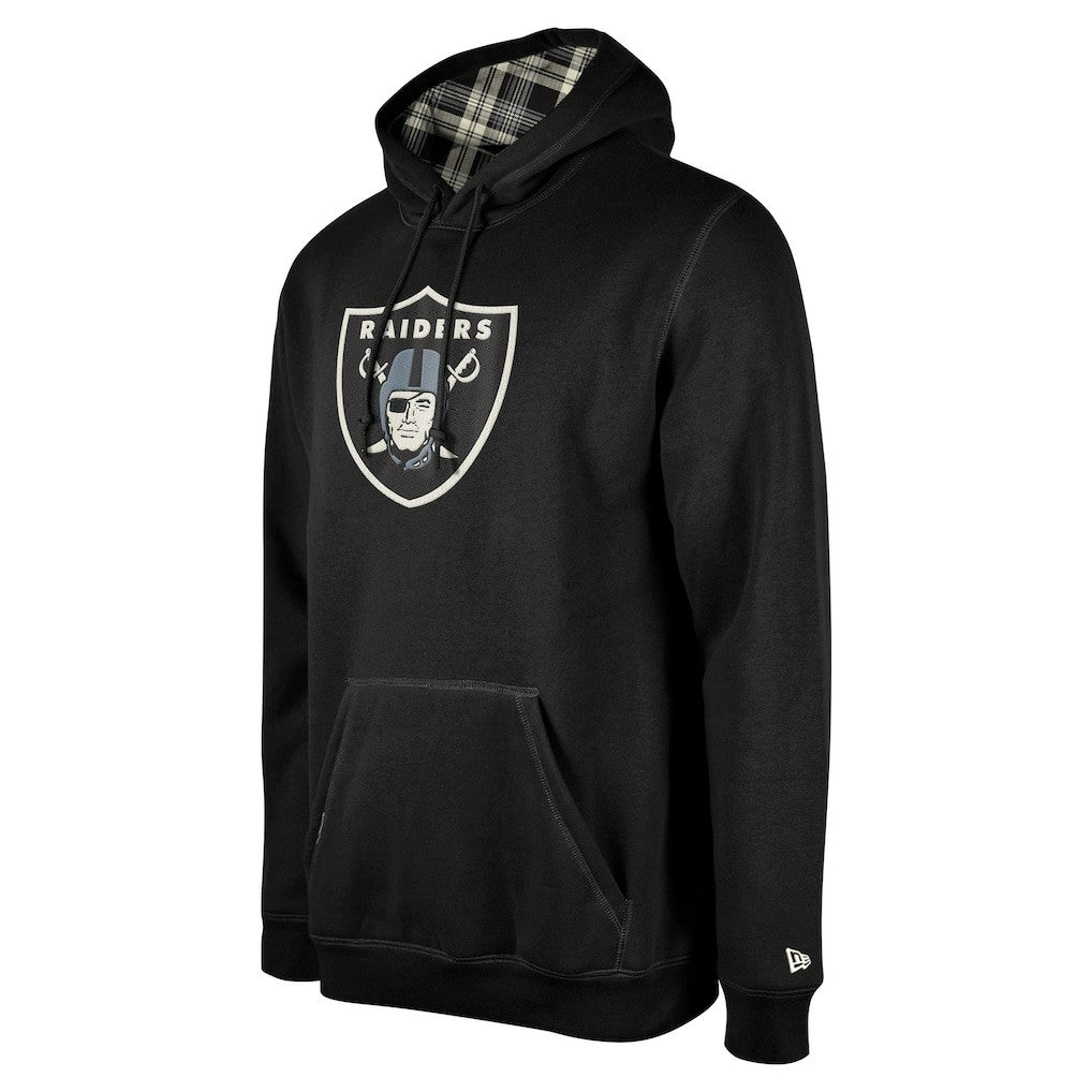 Las Vegas Raiders New Era 3rd Down Plaid Pullover Hoodie Black
