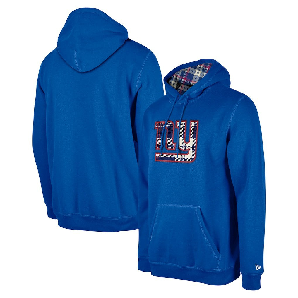 New York Giants New Era 3rd Down Plaid Pullover Hoodie Royal