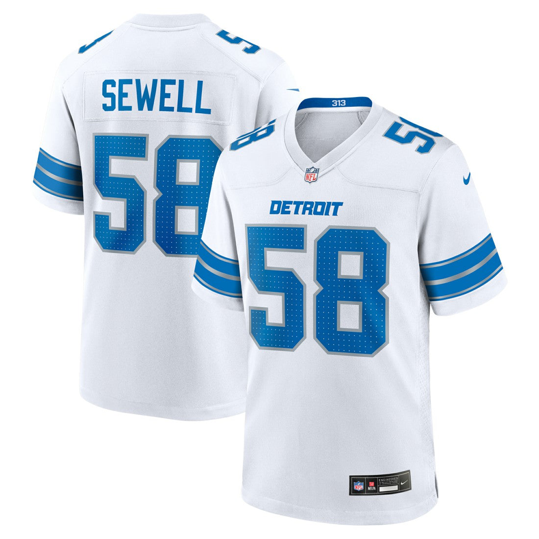 Penei Sewell Detroit Lions Game Jersey White