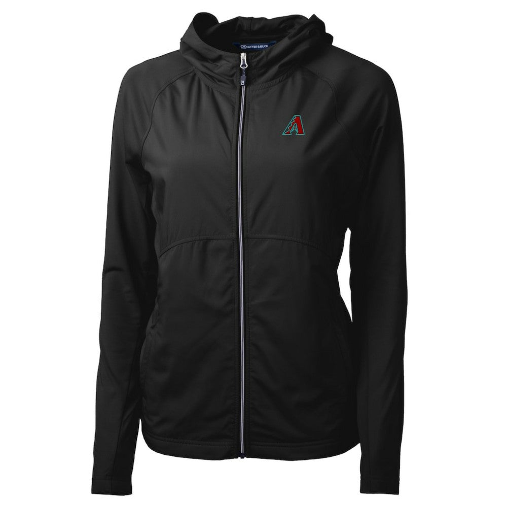 Arizona Diamondbacks Cutter & Buck Women's Adapt Eco Knit Hybrid Recycled Full-Zip Hoodie - Black Hoodies