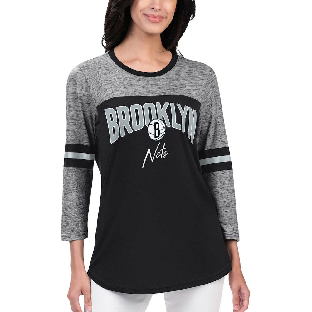 Brooklyn Nets G-III 4Her by Carl Banks Women's Play the Game 3/4-Sleeve T-Shirt Black