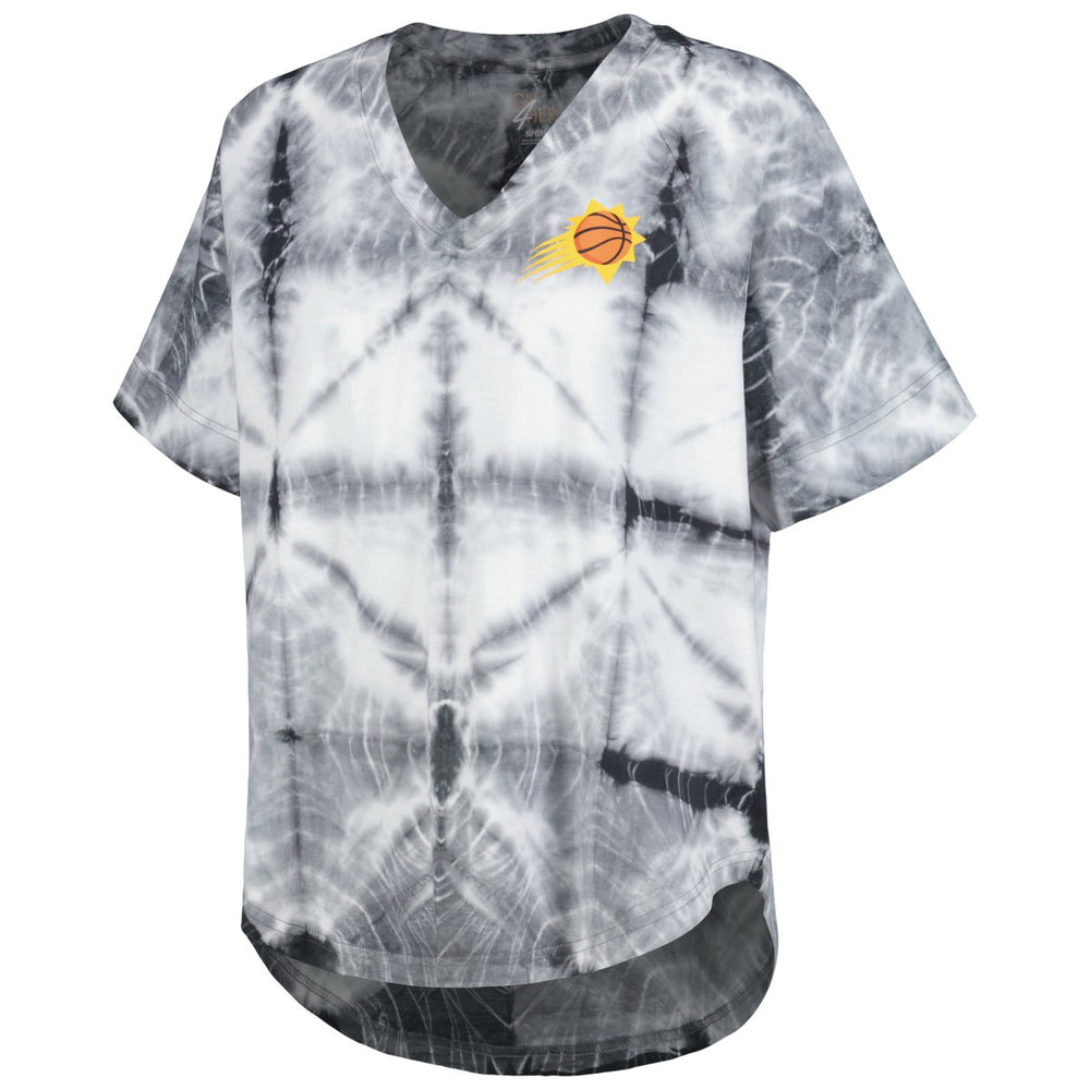 Phoenix Suns G-III 4Her by Carl Banks Women's Tournament Raglan Oversized Tie-Dye V-Neck T-Shirt Black