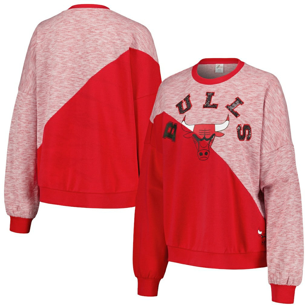 Chicago Bulls G-III 4Her by Carl Banks Women's Benches Split Pullover Sweatshirt Red
