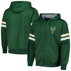 Milwaukee Bucks G-III Sports by Carl Banks Contender Full-Zip Hoodie Jacket Hunter Green