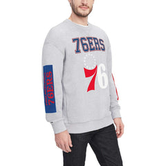 Philadelphia 76ers Tommy Jeans Hayes Crew Neck Pullover Sweatshirt Heather Gray
