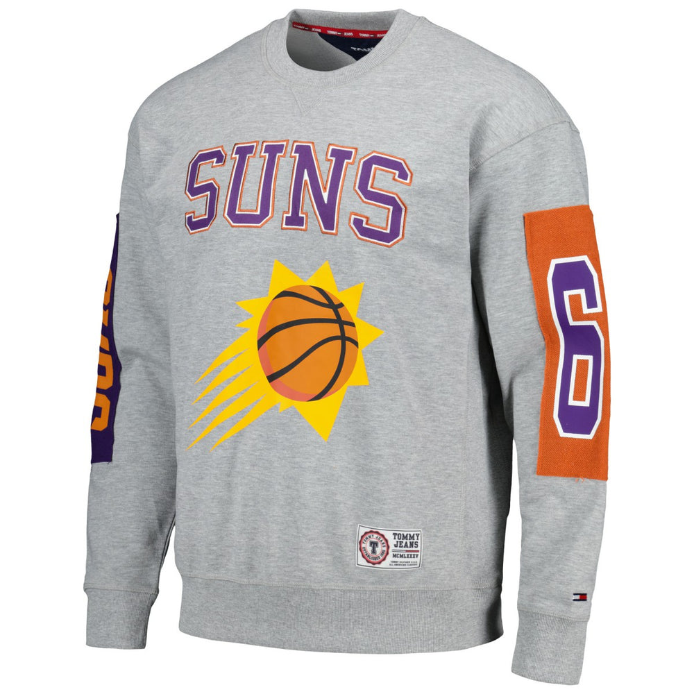 Phoenix Suns Tommy Jeans Hayes Crew Neck Pullover Sweatshirt Heather Gray