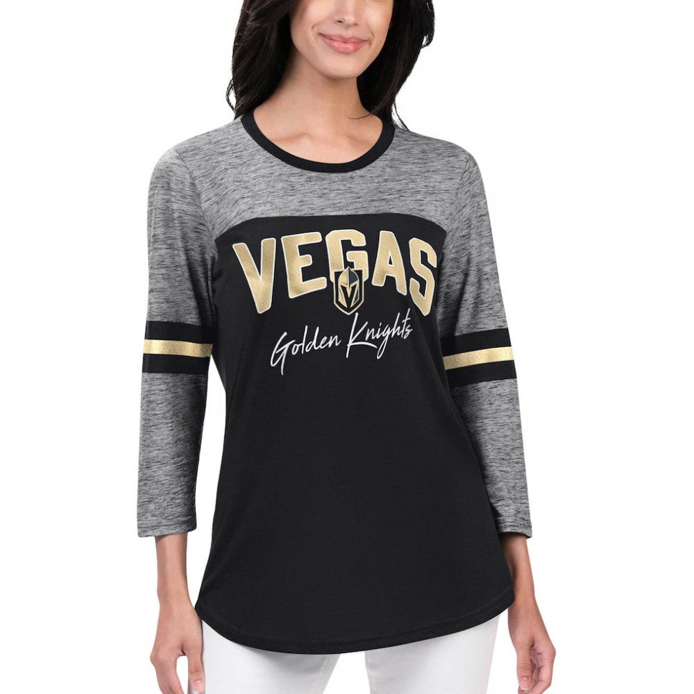 NHL Vegas Golden Knights G-III 4Her by Carl Banks Women's Play The Game 3/4-Sleeve T-Shirt - Black