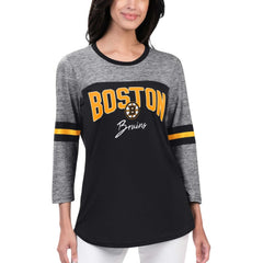 NHL Boston Bruins G-III 4Her by Carl Banks Women's Play The Game 3/4-Sleeve T-Shirt - Black