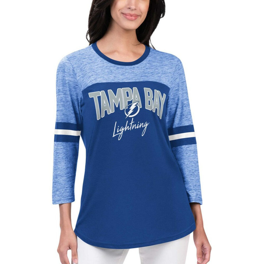 NHL Tampa Bay Lightning G-III 4Her by Carl Banks Women's Play The Game 3/4-Sleeve T-Shirt - Blue