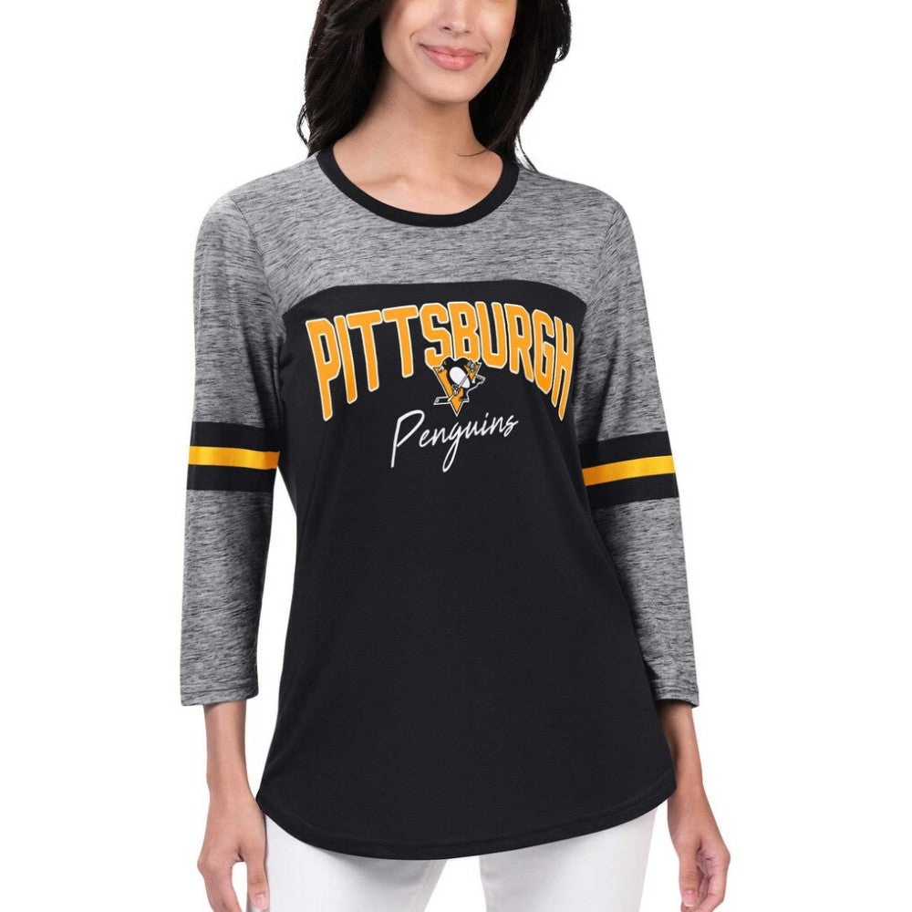 NHL Pittsburgh Penguins G-III 4Her by Carl Banks Women's Play The Game 3/4-Sleeve T-Shirt - Black