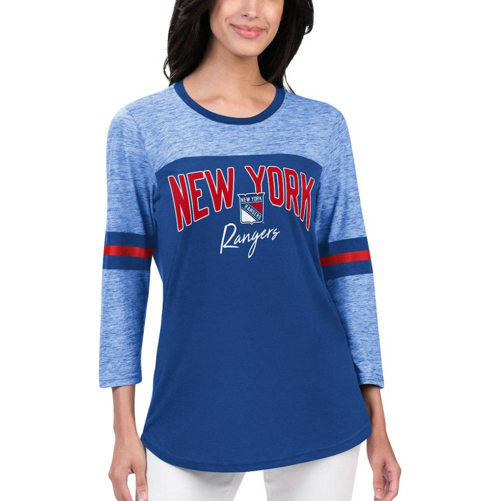 NHL New York Rangers G-III 4Her by Carl Banks Women's Play The Game 3/4-Sleeve T-Shirt - Blue