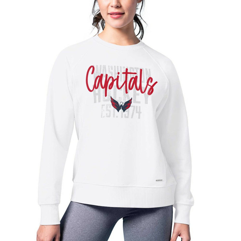 NHL Washington Capitals MSX by Michael Strahan Women's Millie Raglan Pullover Sweatshirt - White