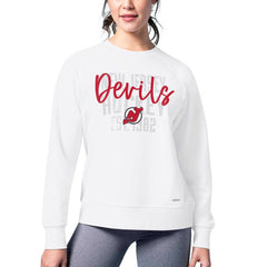 NHL New Jersey Devils MSX by Michael Strahan Women's Millie Raglan Pullover Sweatshirt - White
