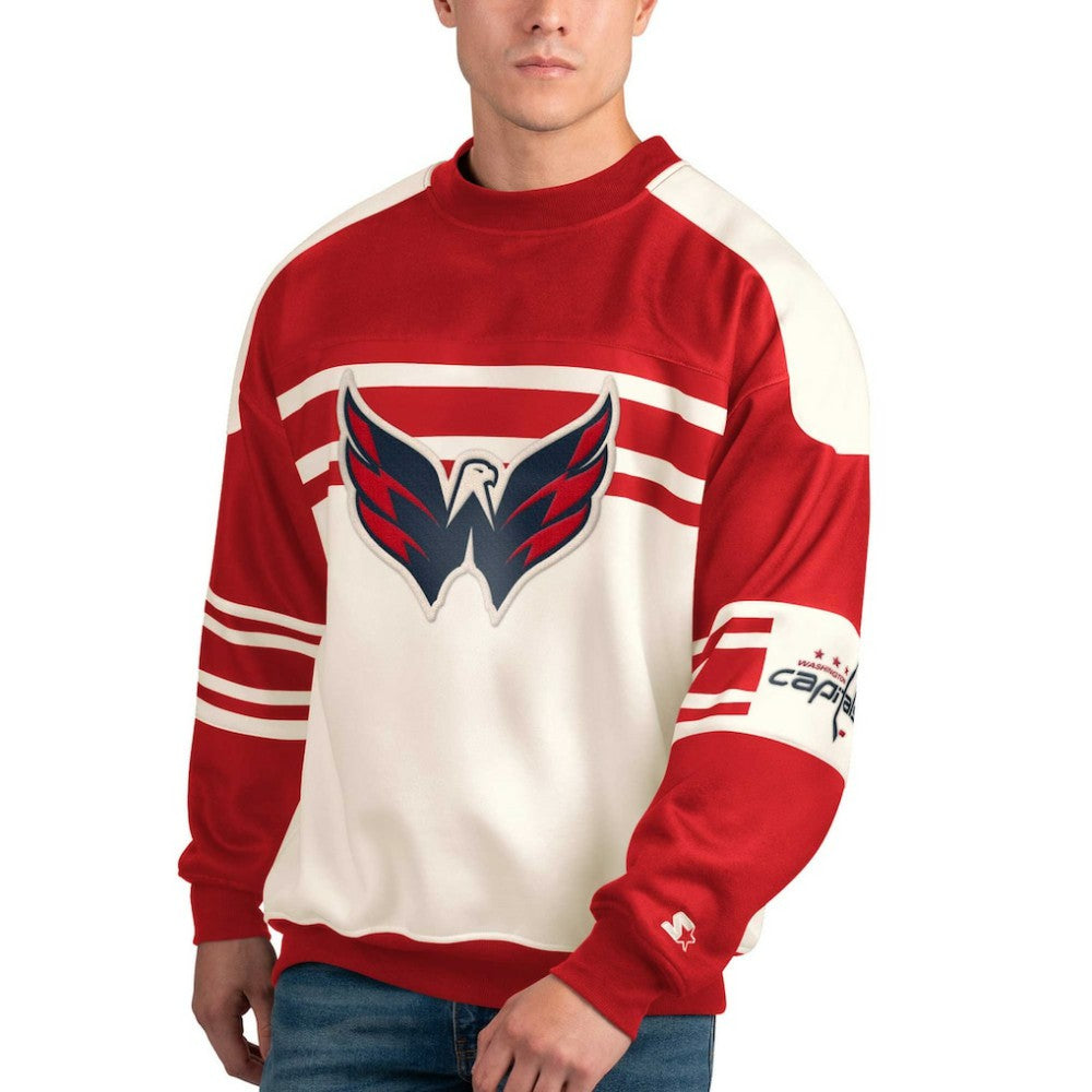 NHL Washington Capitals Starter Defense Fleece Crewneck Pullover Sweatshirt - White
