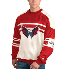 NHL Washington Capitals Starter Defense Fleece Crewneck Pullover Sweatshirt - White
