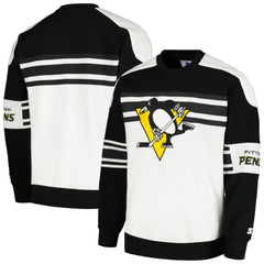 NHL Pittsburgh Penguins Starter Defense Fleece Crewneck Pullover Sweatshirt - White