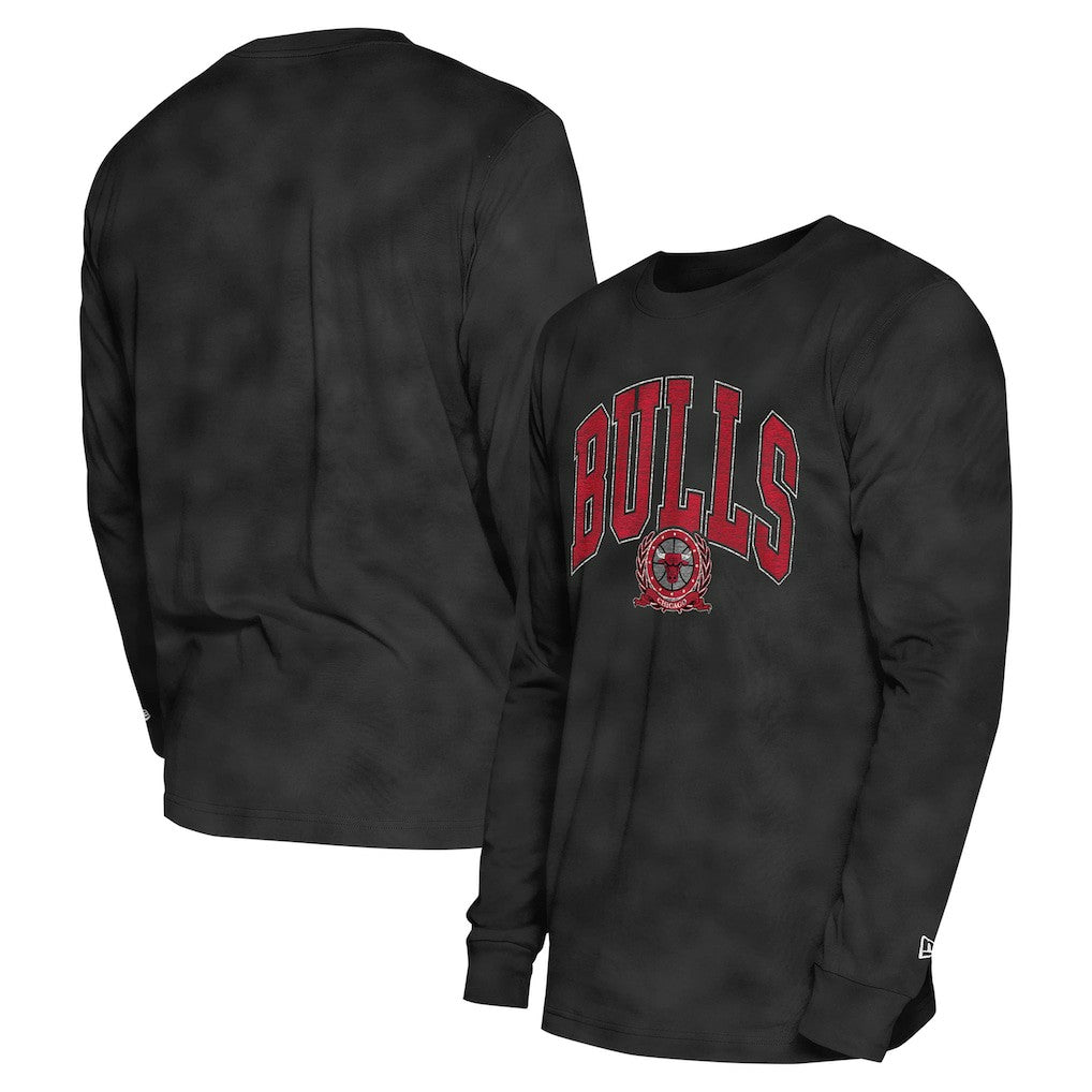 Chicago Bulls Unisex Oversized Essentials Enzyme Wash Long Sleeve T-Shirt Black