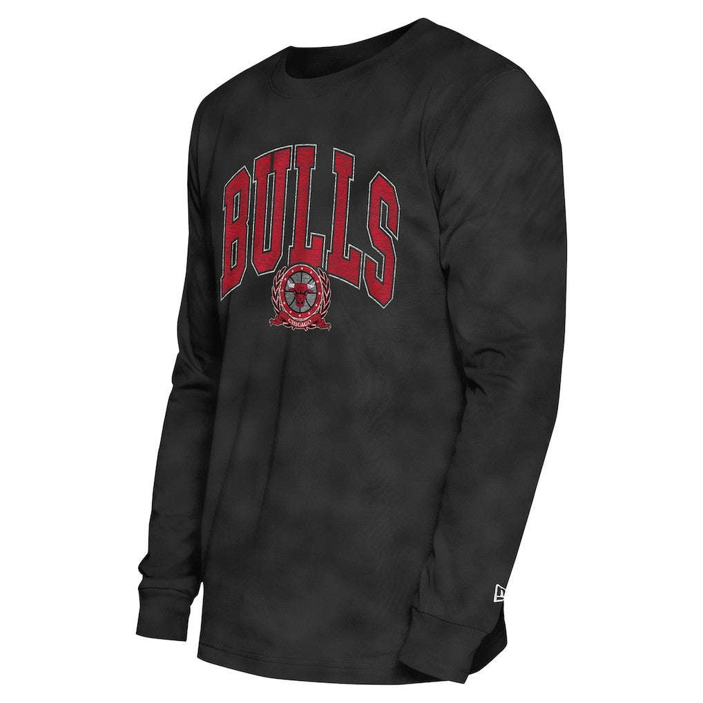 Chicago Bulls Unisex Oversized Essentials Enzyme Wash Long Sleeve T-Shirt Black