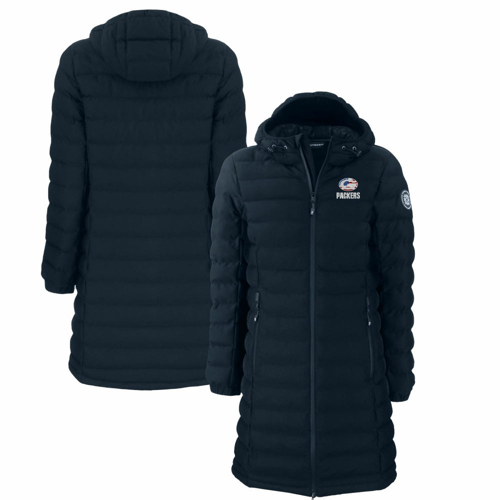 Green Bay Packers Cutter & Buck Women's Americana Mission Ridge Repreve Eco Insulated Full-Zip Puffer Jacket Navy