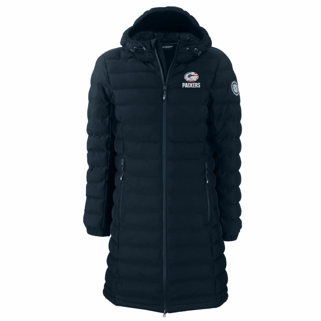 Green Bay Packers Cutter & Buck Women's Americana Mission Ridge Repreve Eco Insulated Full-Zip Puffer Jacket Navy